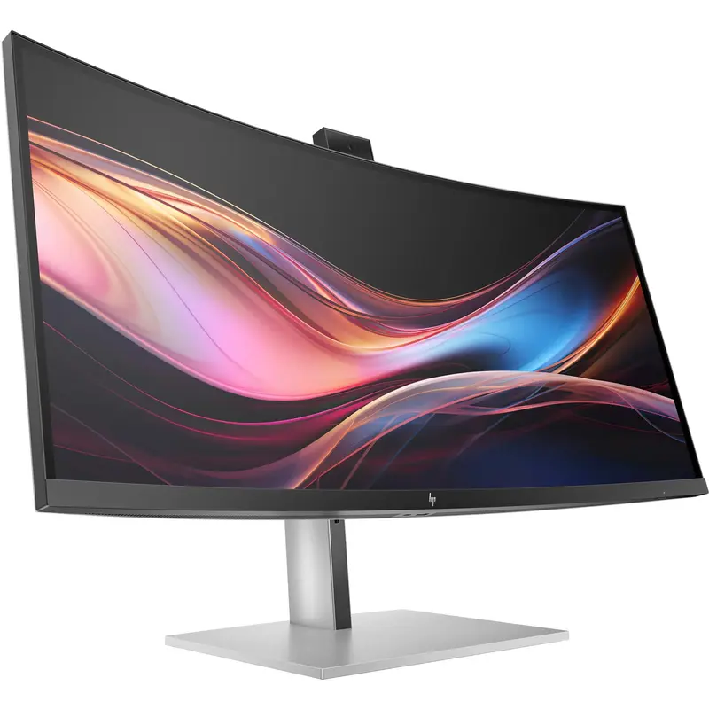 HP Series 7 Pro 734pm Curved Monitor, Black, Silver