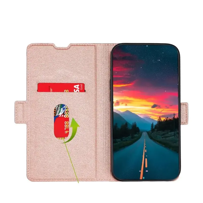 iPhone 11 Pro / XS / X Lompakko Suojakotelo - Ruusukulta