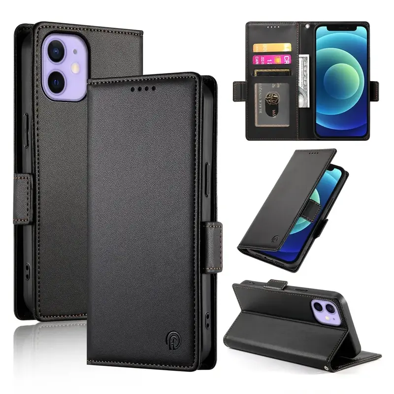iPhone 12 Mini Lompakko Suojakotelo Musta