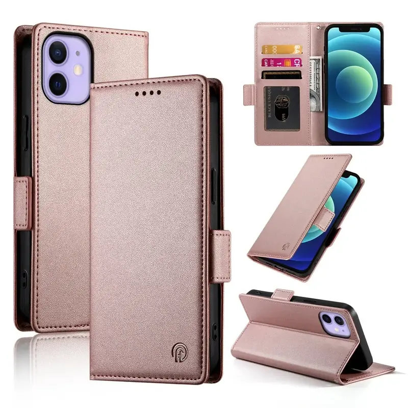 iPhone 12 Mini Unitec Lompakko Suojakotelo Ruusukulta ( vaihtoehto - 23867123936 )