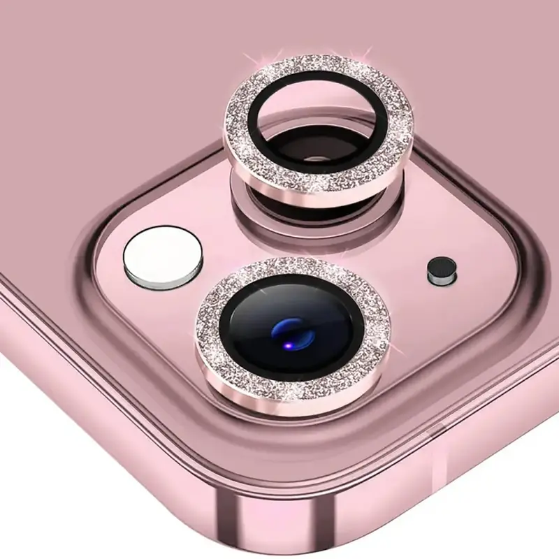 iPhone 13 / iPhone 13 Mini Linssinsuoja Glitter Pinkki (2kpl/paketti)