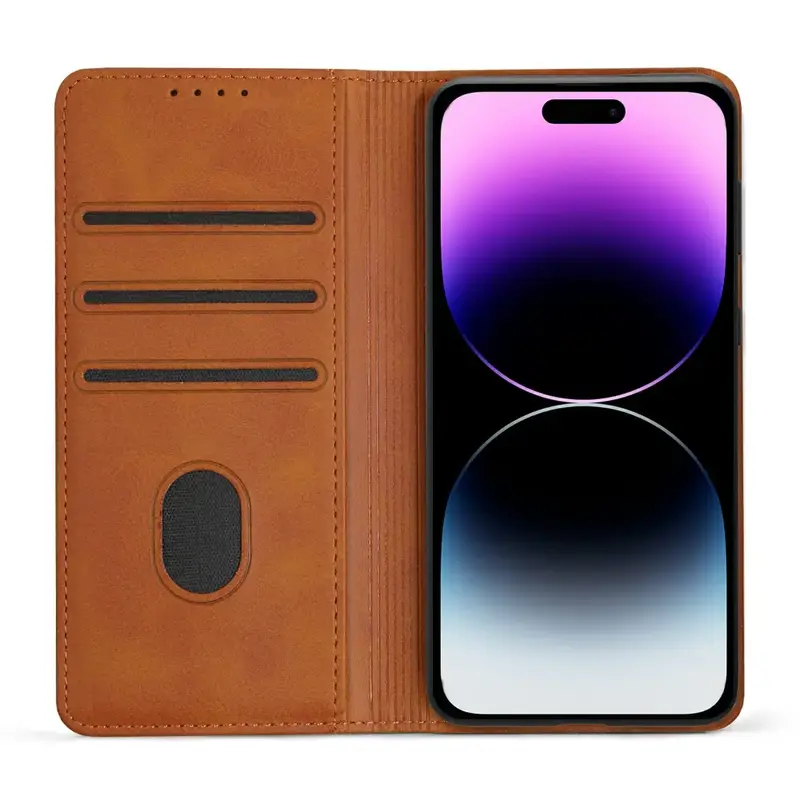 iPhone 14 Pro Max Unitec Lompakko Suojakotelo Ruskea