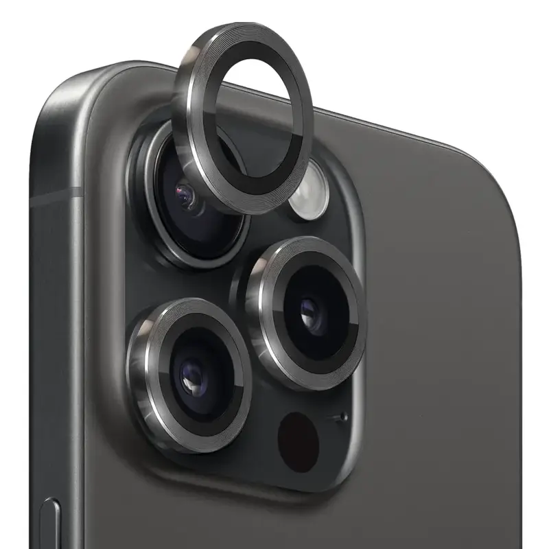 iPhone 15 Pro Kameran panssarilasi Musta (3kpl)
