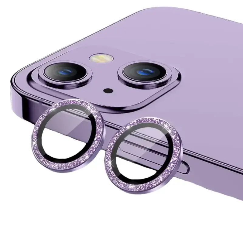 iPhone 16 / 16 Plus Kameran panssarilasi Glitter - Violetti (2kpl)