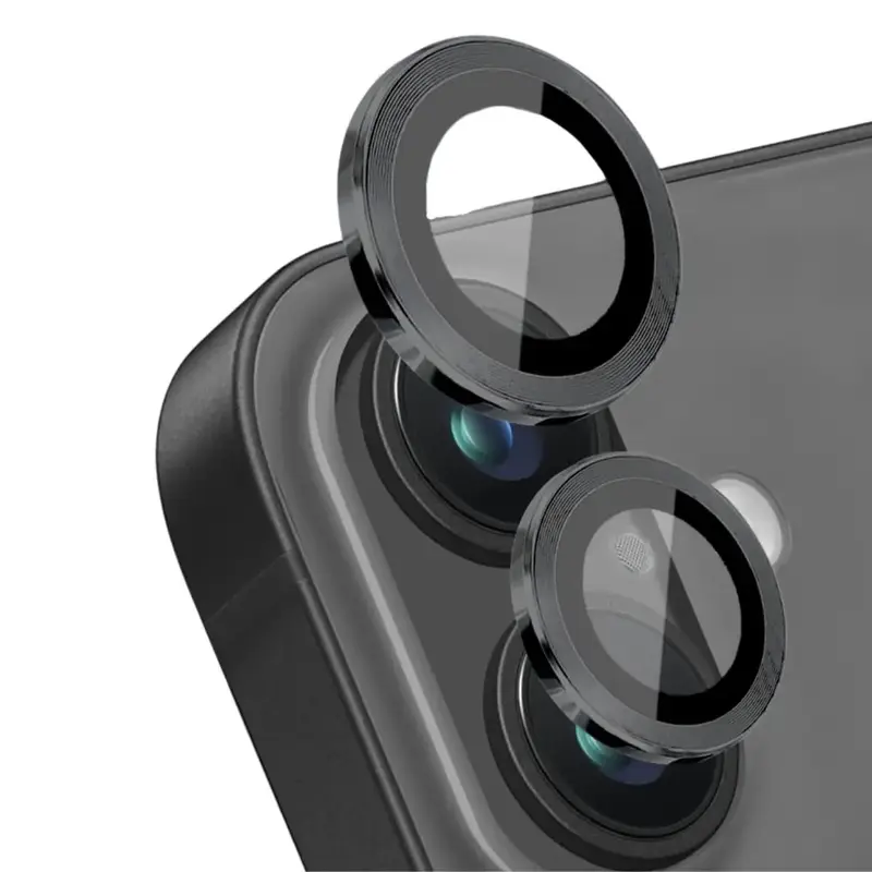 iPhone 16 / iPhone 16 Plus Kameran panssarilasi - Musta (2kpl)
