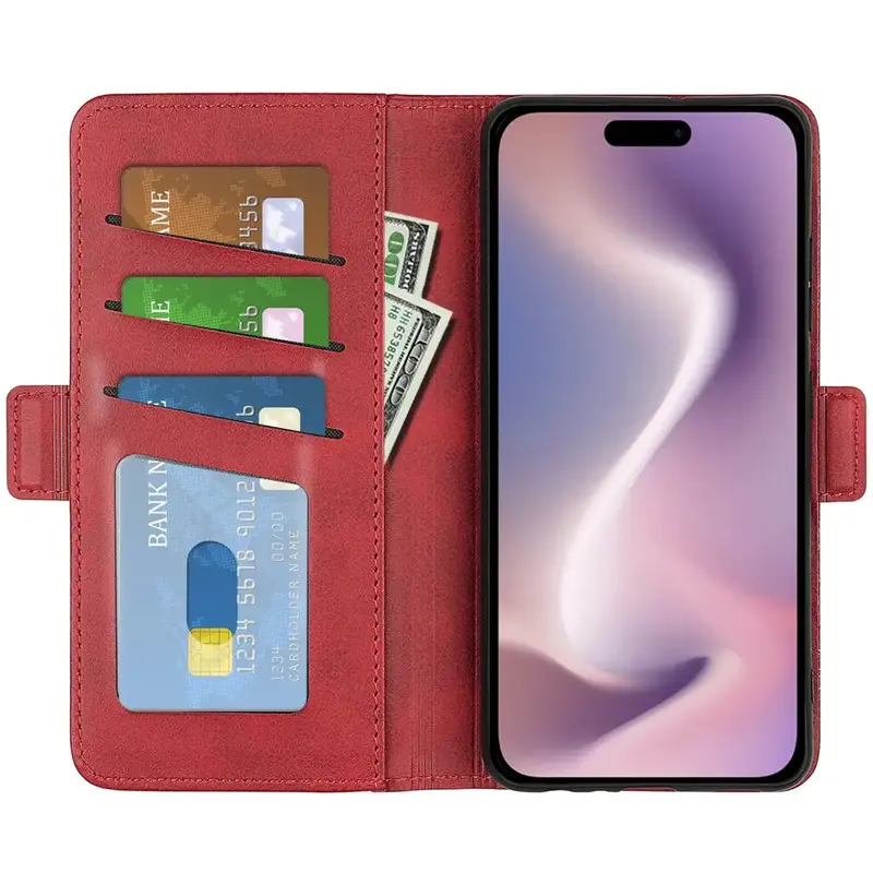 iPhone 16 Lompakko Suojakotelo - Punainen