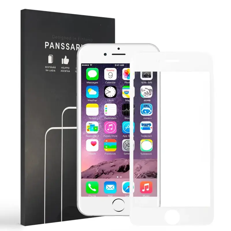 iPhone 6 / iPhone 6S Panssarilasi Valkoinen 3D