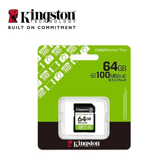 Kingston 64 GB SDXC Canvas Select Plus Gen3 UHS-I U1 V10 Memory Card