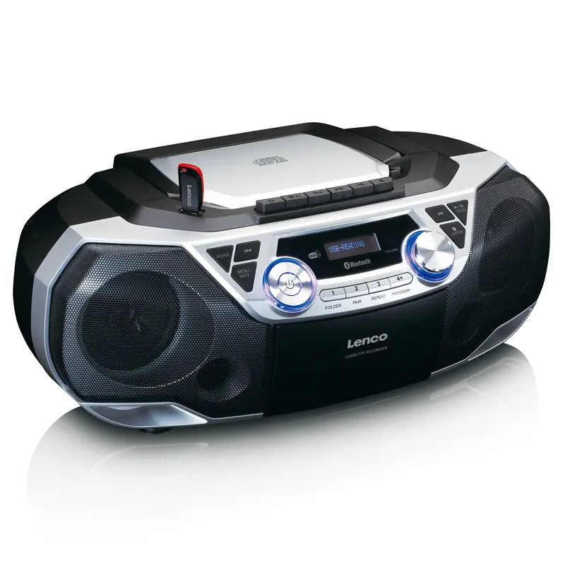 Lenco SCD-720 – Monipuolinen DAB+/FM-boombox CD-, kasetti- ja Bluetooth-toistolla
