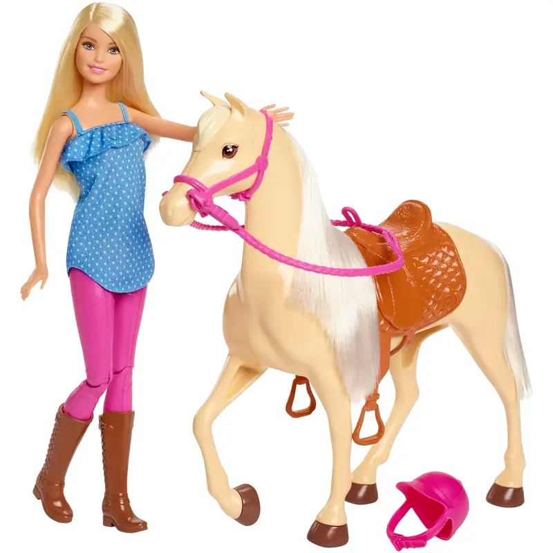 Mattel Barbie Doll With Horse Playset, Pink