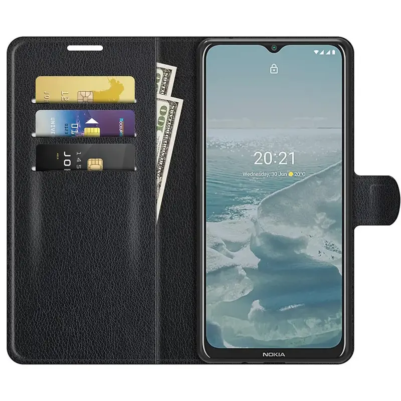 Nokia G10 / G20 lompakko suojakotelo musta