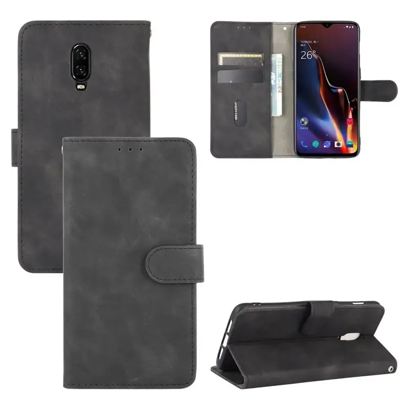 OnePlus 6T Lompakko Suojakotelo Musta