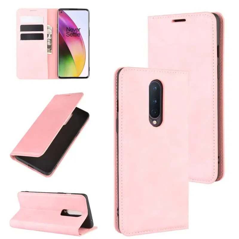 OnePlus 8 Unitec Lompakko Suojakotelo Pinkki