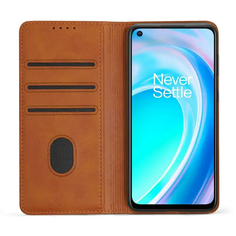 OnePlus Nord Unitec Lompakko Suojakotelo Ruskea