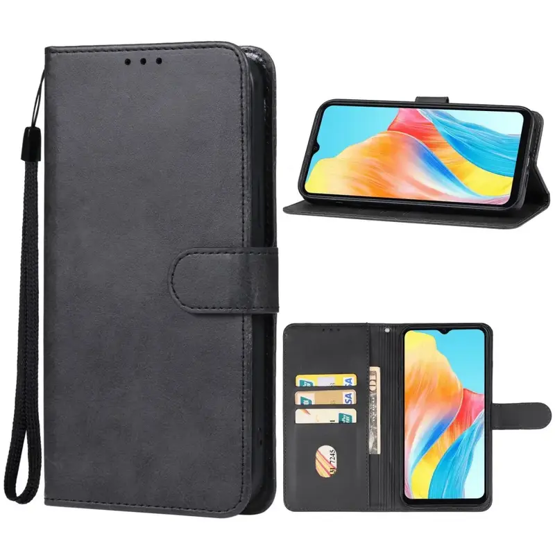 Oppo A18 / A38 Lompakko Suojakotelo Musta Läpällä