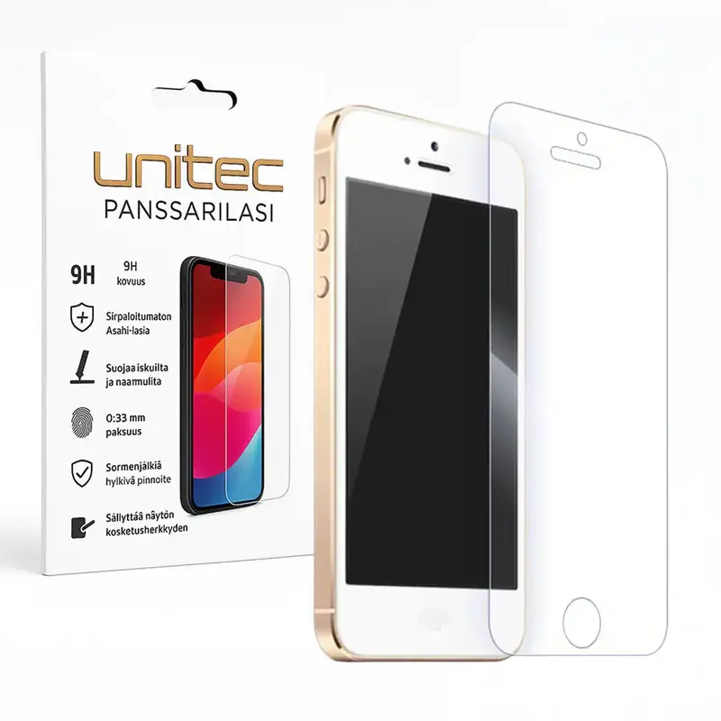 Panssarilasi 2D iPhone 5 / 5C / 5S / SE 2016