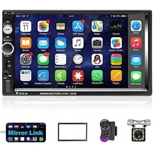 Podofo Bluetooth Car Stereo With Reversing Camera, Black