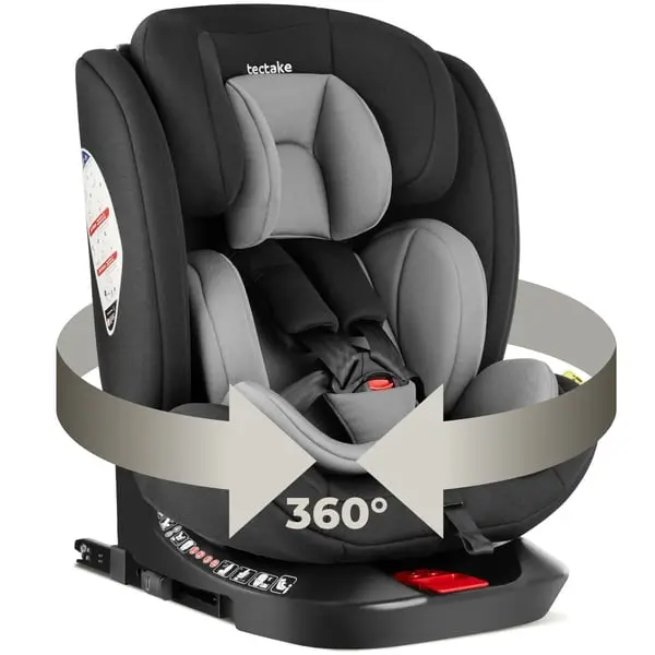 Rotatable Child Car Seat Linus, i-Size approved, ISOFIX , Light Grey/Black