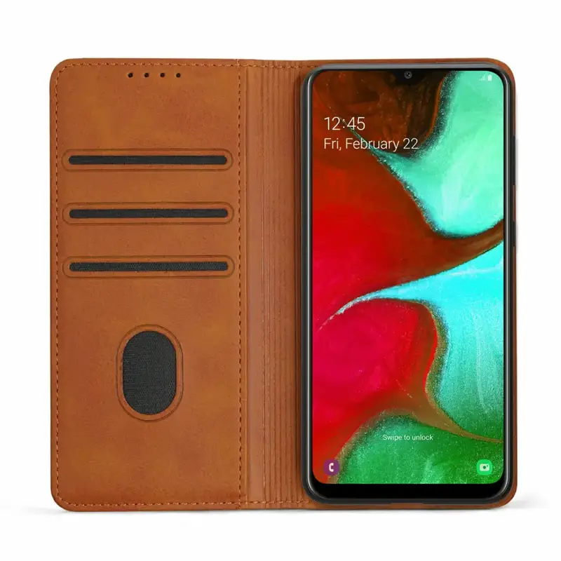 Samsung Galaxy A71 Unitec Lompakko Suojakotelo Ruskea