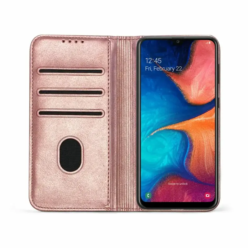 Samsung Galaxy A71 Unitec Lompakko Suojakotelo Ruusukulta