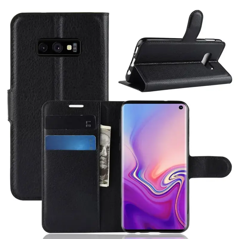 Samsung Galaxy S10e Lompakko Suojakuori Musta