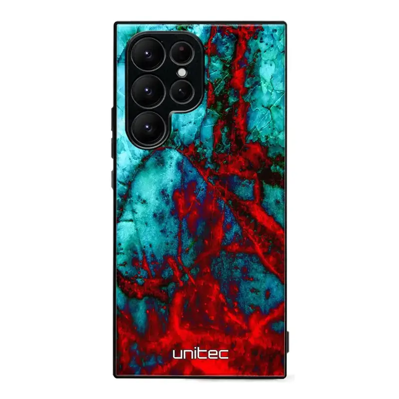 Samsung Galaxy S25 Ultra marmori suojakuoret - Blue Red Marble