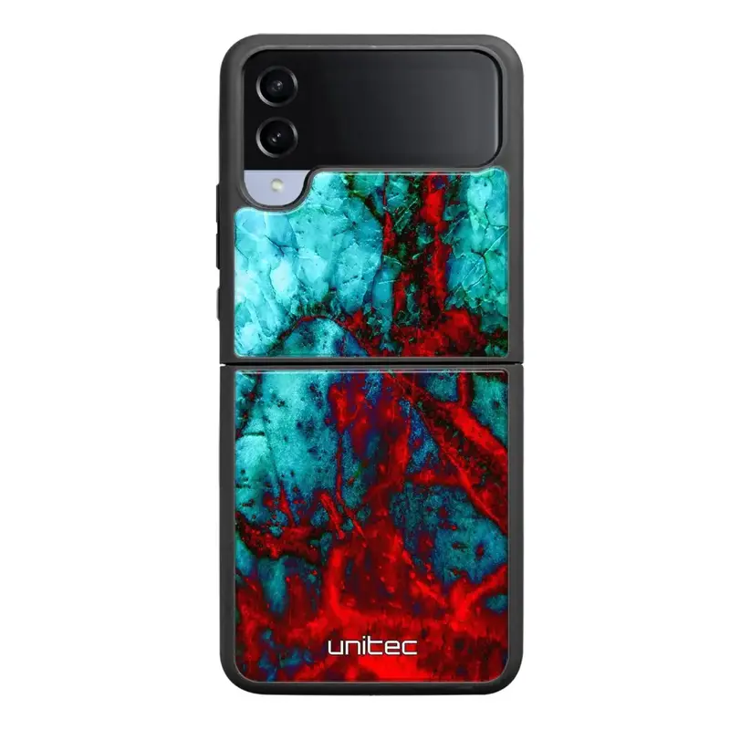 Samsung Galaxy Z Flip 4 marmori suojakuoret - Blue Red Marble