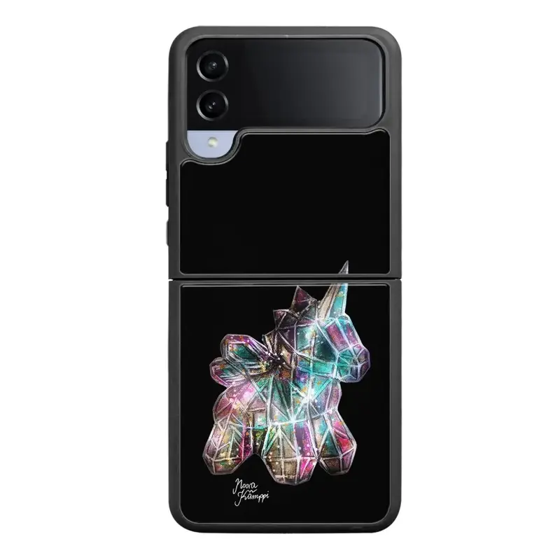 Samsung Galaxy Z Flip 4 unicorn suojakuoret - Musta - Noora Kämppi