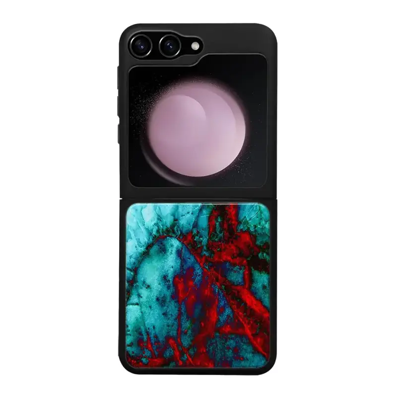 Samsung Galaxy Z Flip 5 marmori suojakuoret - Blue Red Marble