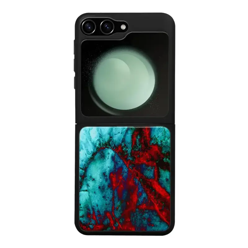 Samsung Galaxy Z Flip 6 marmori suojakuoret - Blue Red Marble