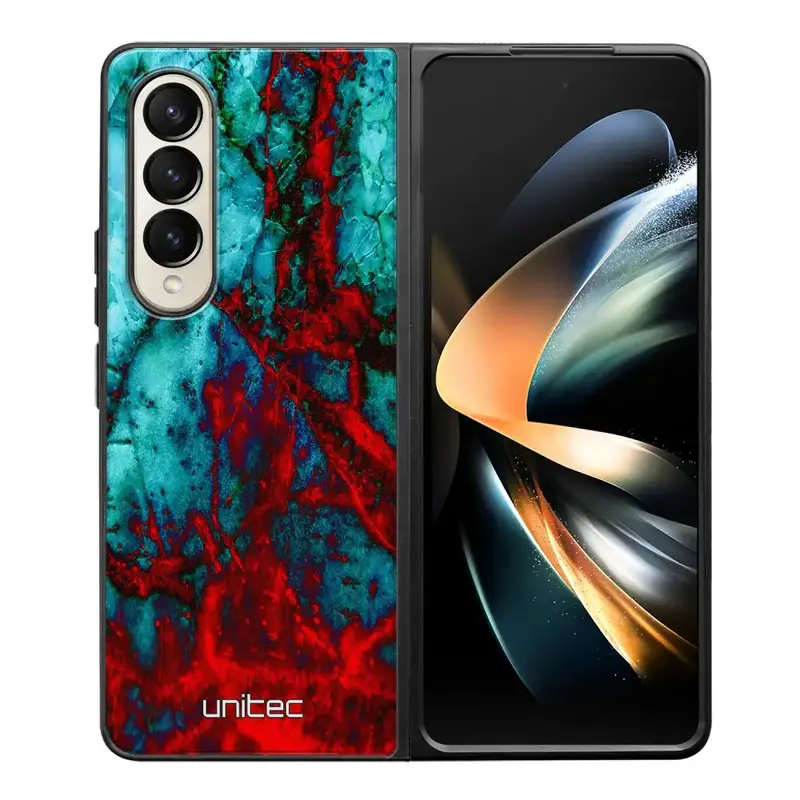 Samsung Galaxy Z Fold 4 marmori suojakuoret - Blue Red Marble
