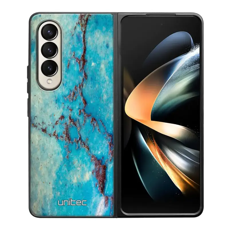 Samsung Galaxy Z Fold 4 marmori suojakuoret - Turquoise Marble