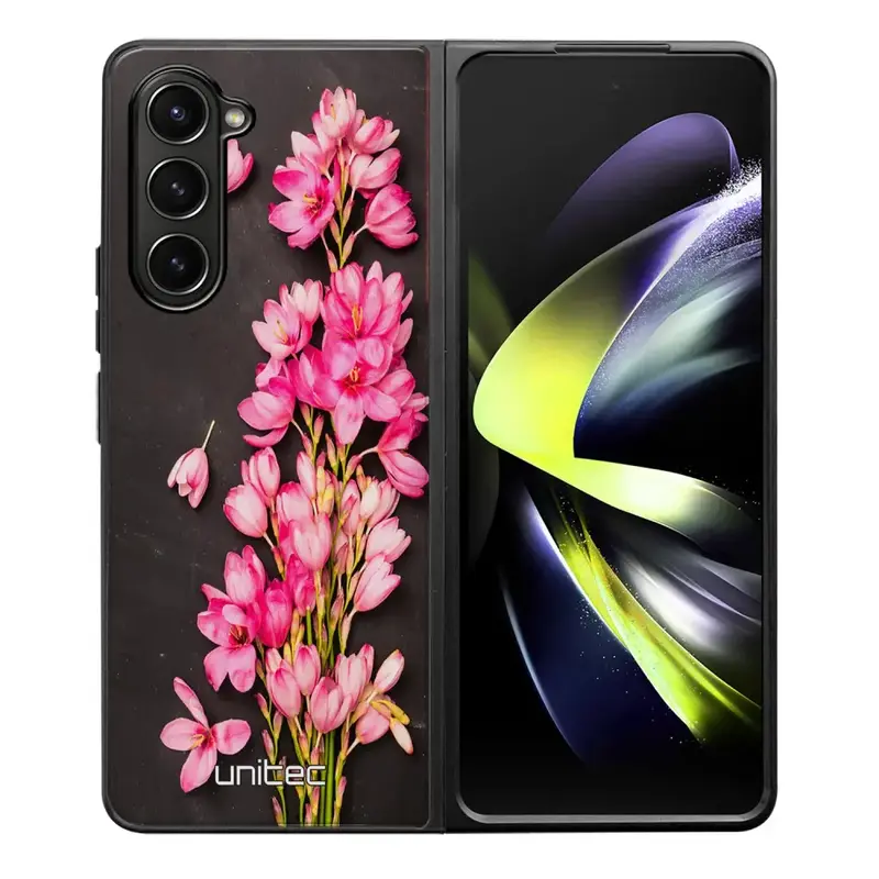 Samsung Galaxy Z Fold 5 kukka suojakuoret - Pink Flowers