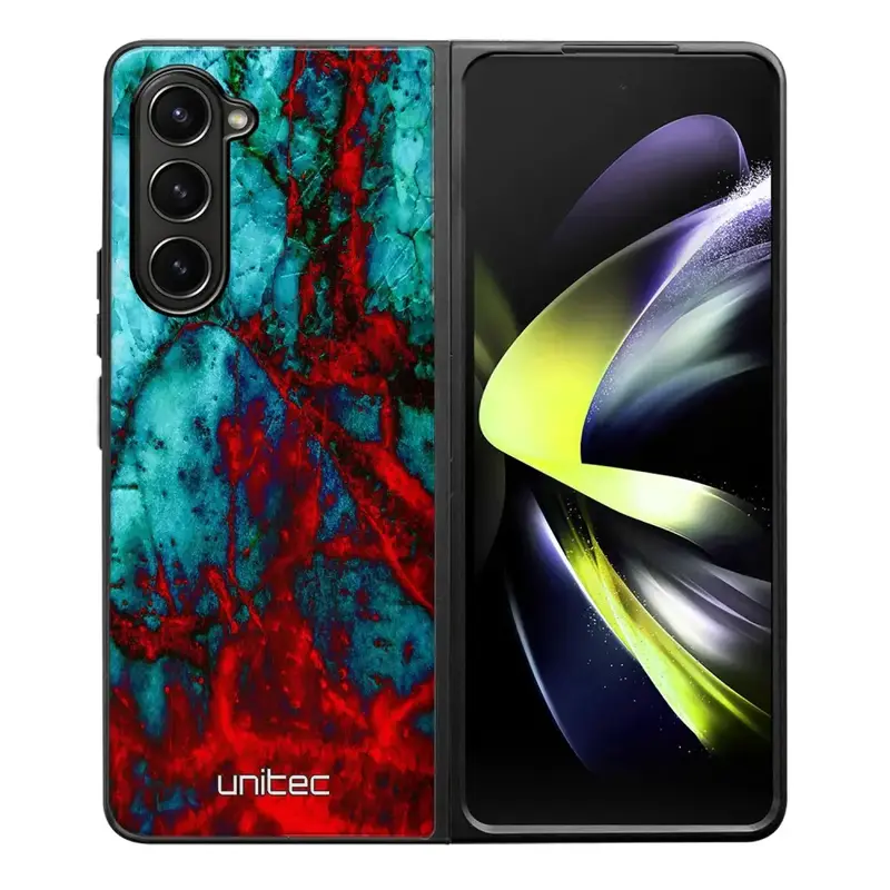 Samsung Galaxy Z Fold 5 marmori suojakuoret - Blue Red Marble