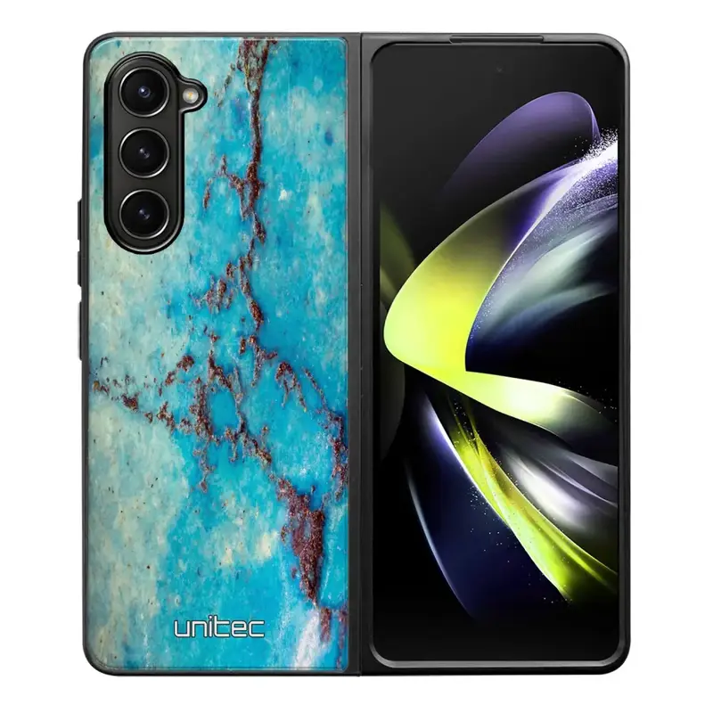 Samsung Galaxy Z Fold 5 marmori suojakuoret - Turquoise Marble