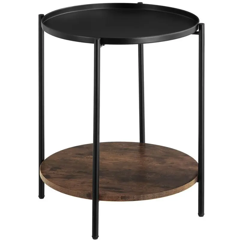 Tectake Side Table Sunderland, Industrial Dark Wood, Rustic