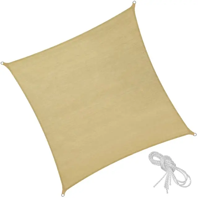 Tectake Sun Shade Sail Square 5 x 5 m Beige