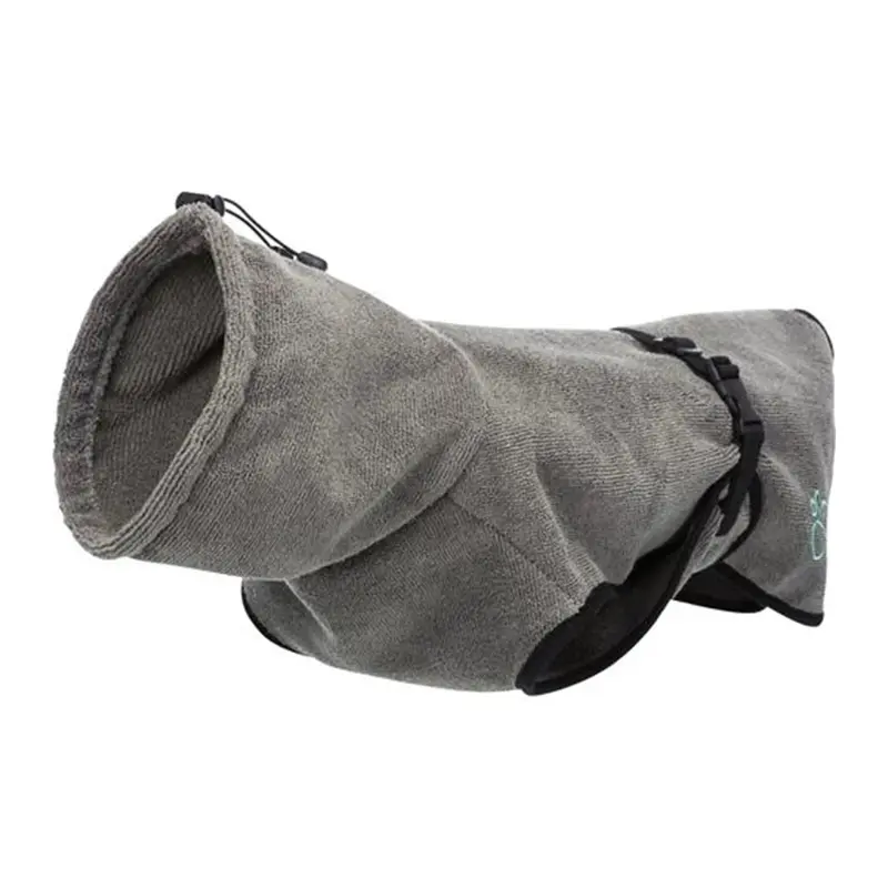 Trixie Terry Cloth Dog Bathrobe, Grey