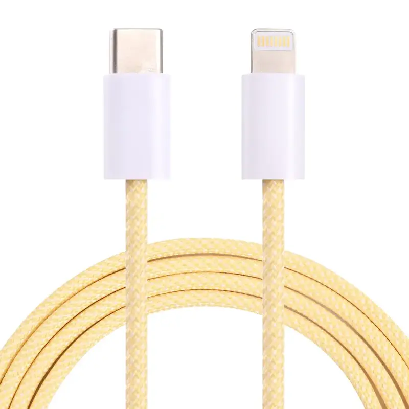 USB-C - Lightning Punottu kaapeli 1M - Keltainen