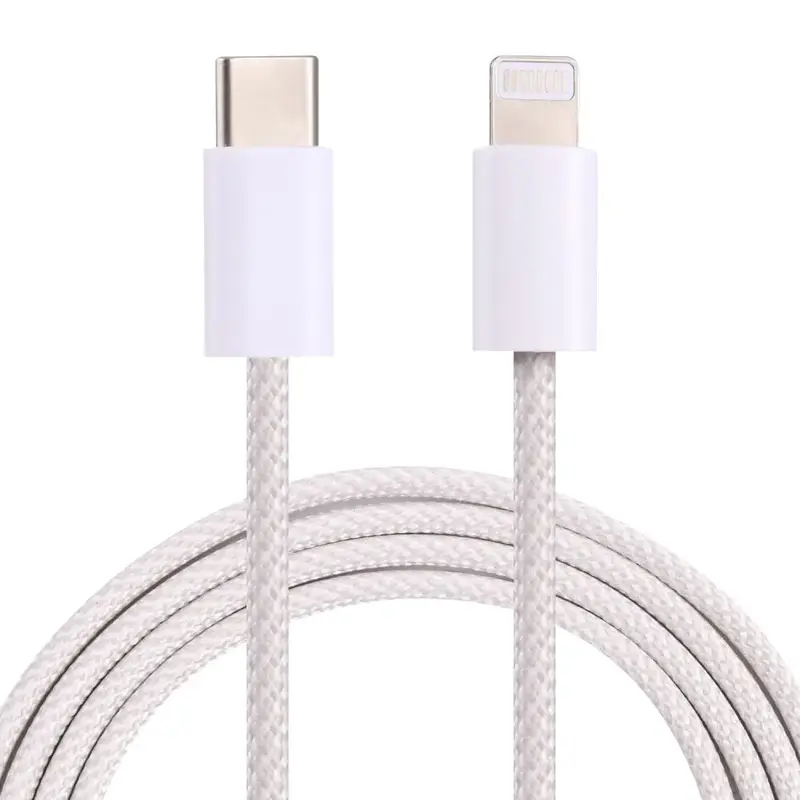 USB-C - Lightning Punottu kaapeli 1M - Valkoinen
