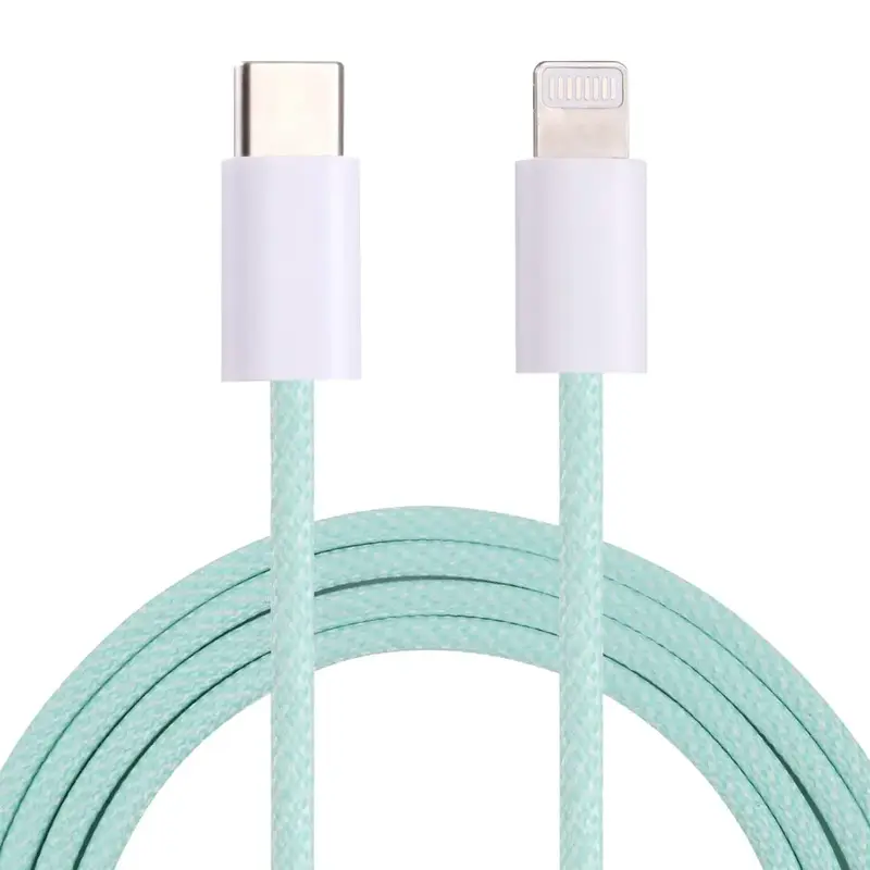 USB-C - Lightning Punottu kaapeli 1M - Vihreä