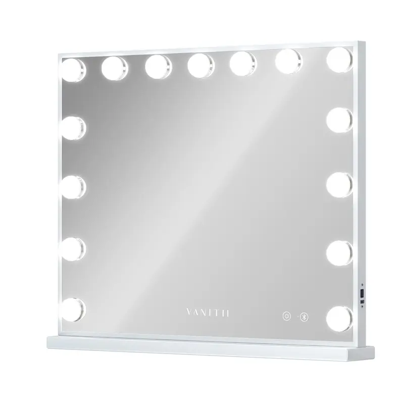Vanitii Hollywood Mirror with Bluetooth and 15 Dimmable LED Bulbs