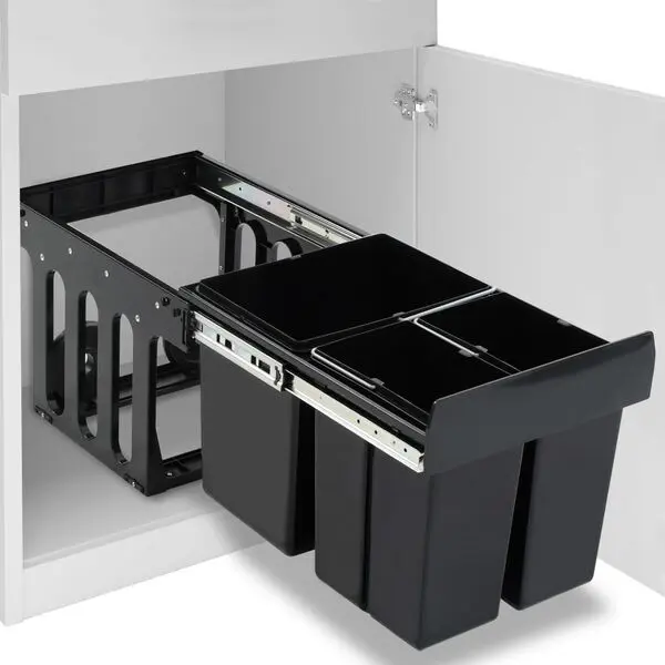 vidaXL Kitchen Cupboard Pull-Out Dustbin Soft-Close 48L