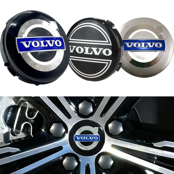Volvo Wheel Center Caps Hub Emblems, 4-Pack 64mm Classic