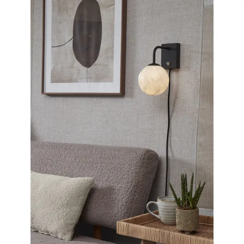 White Marble Ball Wall Light