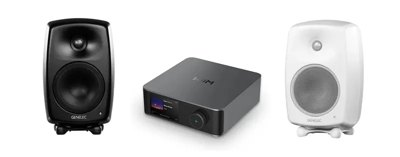 WiiM Ultra + Genelec G Three paketti Cordial 3m rca johdoilla