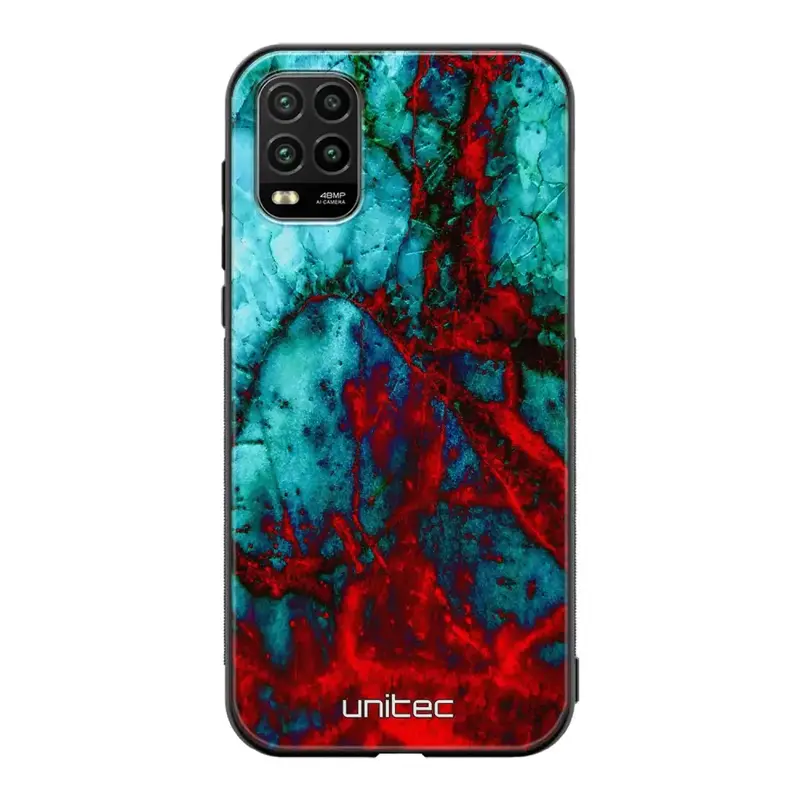 Xiaomi Mi 10 Lite marmori suojakuoret - Blue Red Marble