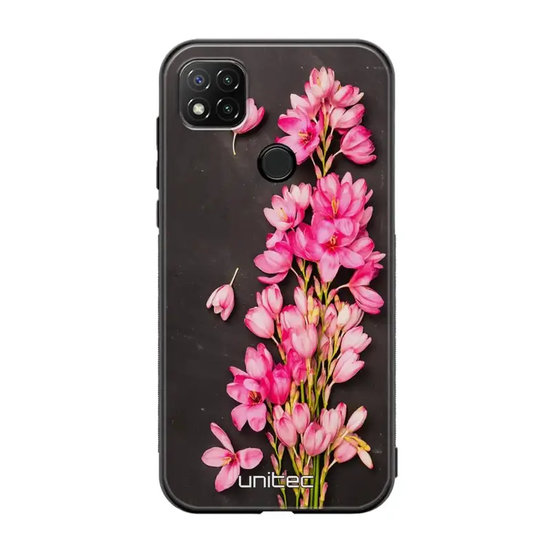 Xiaomi Redmi 9C NFC kukka suojakuoret - Pink Flowers