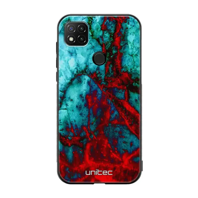 Xiaomi Redmi 9C NFC marmori suojakuoret - Blue Red Marble