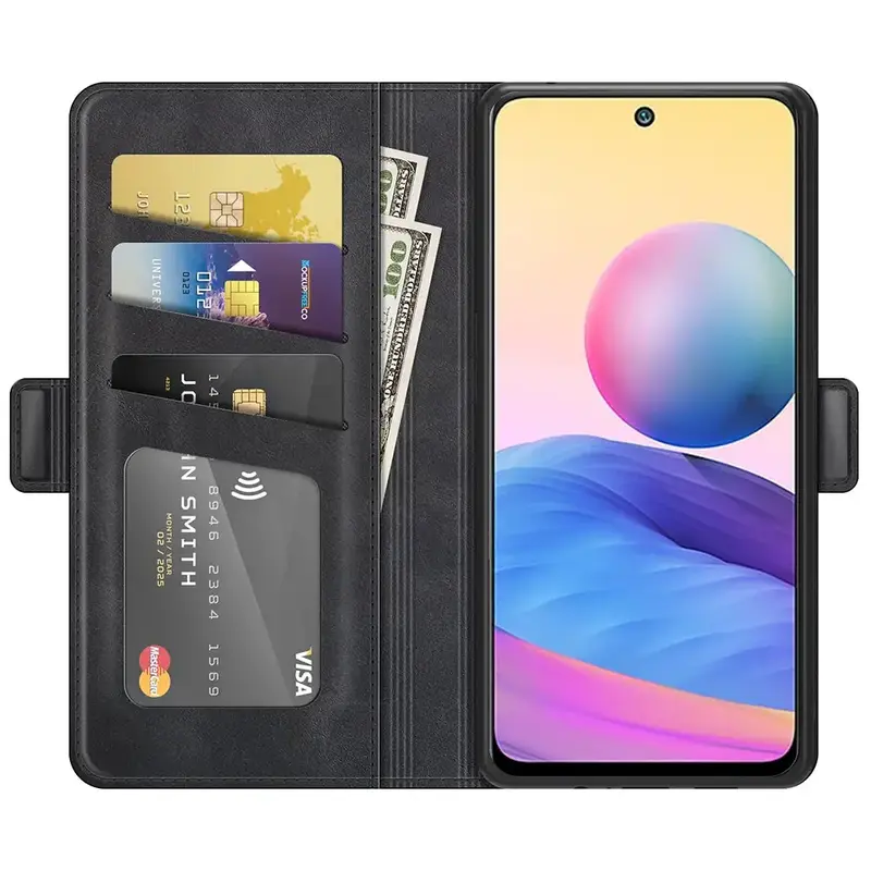 Xiaomi Redmi Note 10 5G Lompakko Suojakuori Musta